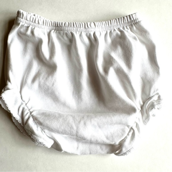 BERGDORF GOODMAN White Baby Bloomers 100% Peruvian Cotton 9-12 Months - Picture 4 of 4